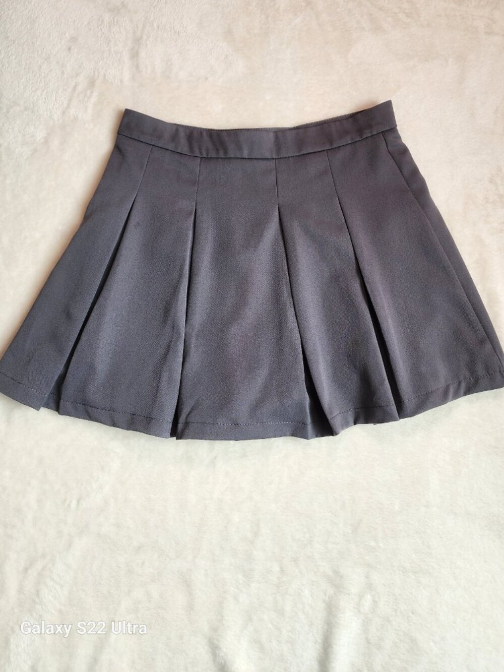Classic Pleated Mini skirt in Charcoal Gray